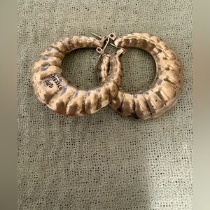 Sterling Silver Textured Hoop Earrings